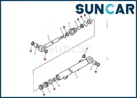 878000378 Bộ niêm phong Komatsu Kháng dầu PC07-2 Bộ dụng cụ sửa chữa xi lanh xô máy móc Bộ đệm
