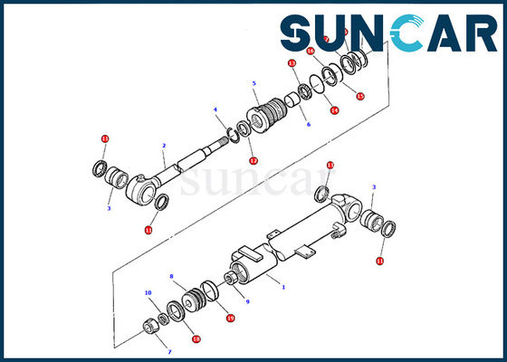 878000380 Boom Cylinder Service Kit Komatsu PC05-7 Seal Repair Kit Máy đào Bộ đệm bên trong