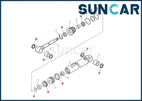 878000382 Boom Swing Cylinder Seal Kit Máy xúc Komatsu PC05-7 Bộ đệm kín dầu sửa chữa bên trong