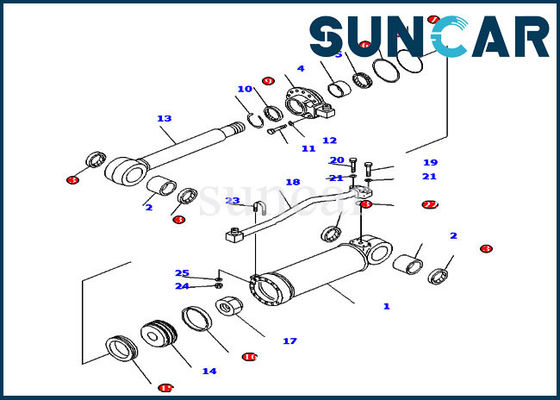 D85ESS-2 D85ESS-2A Con dấu Komatsu thủy lực 707-99-52180 Bộ sửa chữa con dấu xi lanh Ripper