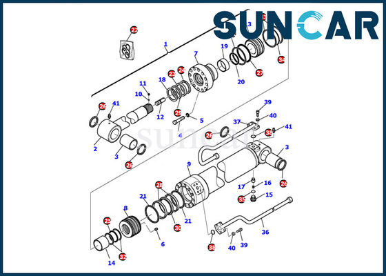 Bộ đệm kín xi lanh cánh tay 707-99-35310 Phù hợp với Komatsu PC110R-1 PC95R-2 Bộ đệm kín máy đào