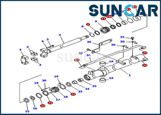 D85EX-15 D85PX-15 Bulldozer 707-99-36140 Komatsu Blade Lift Sealing Kit Bộ dụng cụ sửa chữa xi lanh