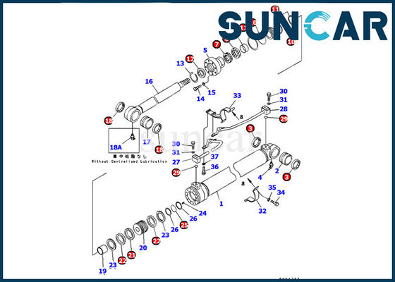 707-99-37230 Bộ dịch vụ Komatsu PC120-6 Máy xúc Boom Bộ làm kín xi lanh chịu được áp suất cao