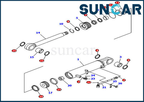 Bộ dụng cụ sửa chữa xi lanh Ripper thủy lực 707-99-43710 Bộ dụng cụ sửa chữa xi lanh Phù hợp với Máy ủi Komatsu D85EX-15R