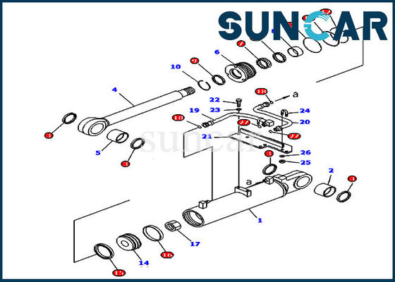 707-99-43660 Bộ làm kín xi lanh nâng thủy lực D85EX-15E0 Mô hình Bộ thay thế Komatsu