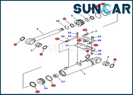 707-98-43650 Ripper Lift Lift Cylinder Seal Kit Bộ dịch vụ sửa chữa cho D85EX-15 Komatsu