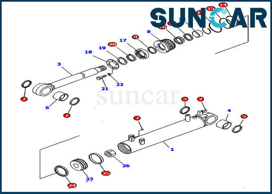 707-99-43380 7079943380 Bộ dịch vụ thủy lực D85EX-15 Bộ làm kín thay thế xi lanh Komatsu