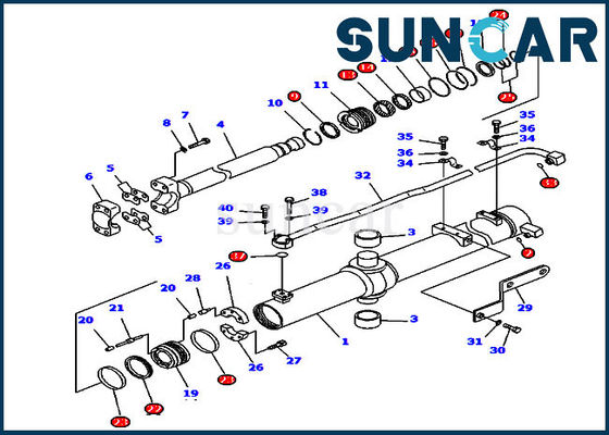 707-99-24555 Bộ niêm phong sửa chữa xi lanh đối trọng cho Máy cắt bánh xích Komatsu D85C-21