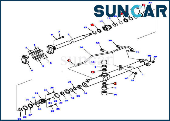 707-99-27310 Bộ làm kín dầu thủy lực Komatsu Bộ phận bánh xích Con dấu phù hợp với xi lanh 60MM Thanh 85MM