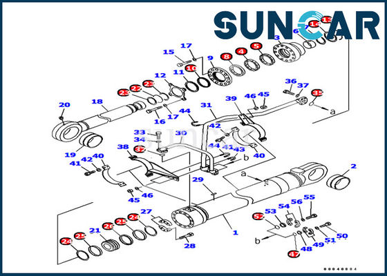 PC1250-7 Kiểu 707-99-77010 Bộ xi lanh xúc lật Komatsu Bộ làm kín Bộ phận bên trong Máy xúc Komatsu