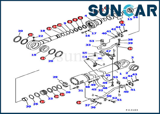707-99-77120 Bộ làm kín thủy lực Bộ dịch vụ xi lanh gầu Komatsu PC1100-6 FOR 5.7M xi lanh Assy