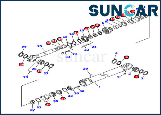 707-99-78770 Bộ làm kín Komatsu ISO9001 PC1250-7 Bộ dụng cụ sửa chữa xi lanh thủy lực Gioăng dầu
