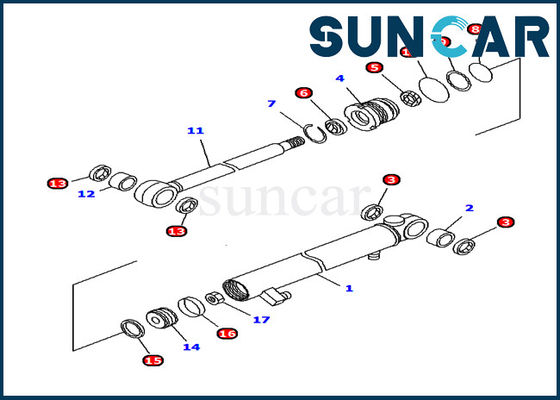 707-98-04640 Bộ phận làm kín chống dầu cho cánh tay máy xúc Komatsu PC12R-8 Thay thế bộ phận bên trong