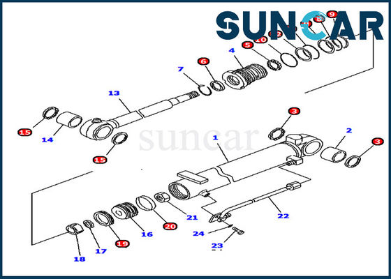 707-98-10880 Boom Cylinder Seal Kit PC12R-8 Komatsu Service Kit Bộ phận sửa chữa mô hình