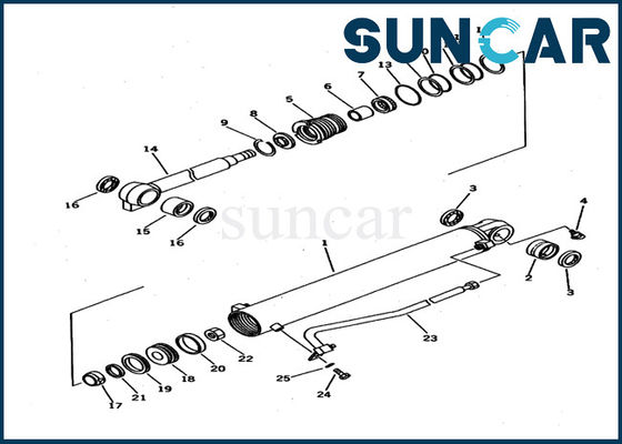 707-98-22810 Máy xúc Komatsu Boom Cylinder Seal Kit PC12UU-2 Bộ dịch vụ sửa chữa bên trong
