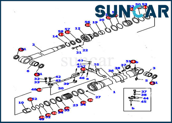 707-99-39680 Bộ làm kín xi lanh cánh tay Komatsu cho PC128UU-1 Bộ dịch vụ sửa chữa bên trong máy móc