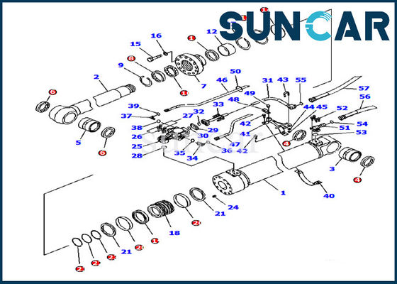 707-99-56630 Bộ công cụ bảo dưỡng xi lanh điều chỉnh Komatsu Boom PC180LC-7-E0 Bộ niêm phong bên trong máy xúc