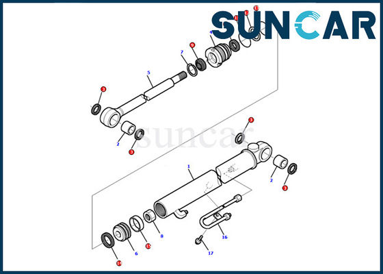 Bucket Cylinder Seal Kit 878000498 Komatsu PC12R-8 Excavator Inner Repair Parts Oil Resistance