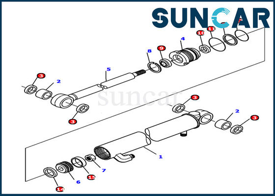 878000500 Bộ đệm xi lanh cánh tay Komatsu Phụ tùng xi lanh thủy lực Phù hợp với Bộ đệm PC12R-8