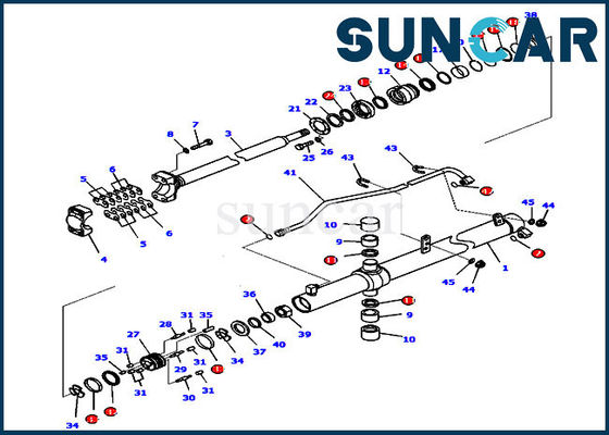 Bộ phận máy ủi 707-99-27330 Bộ làm kín xi lanh thủy lực D65EX-16 Bộ dụng cụ thay thế Komatsu