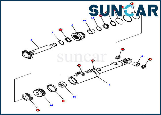 707-99-43390 Bộ sửa chữa con dấu nghiêng thủy lực Các bộ phận niêm phong cho D65PX-17 D65EX-17 Komatsu