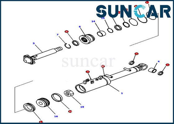 D65EX-16 Komatsu 707-99-43320 Bộ công cụ dịch vụ xi lanh nghiêng và dốc