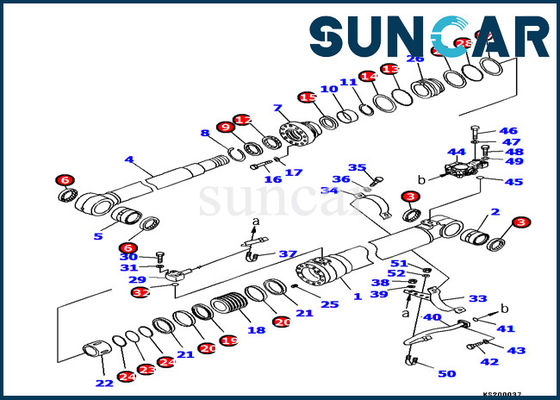 707-99-46430 Bộ làm kín xi lanh nâng Komatsu Boom cho Máy xúc PC180LC-7 Bộ sửa chữa bên trong