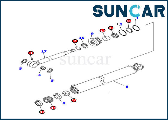 707-98-35330 Bộ làm kín xi lanh Komatsu RLG PC130F-7 Bộ bảo dưỡng bên trong xi lanh máy xúc