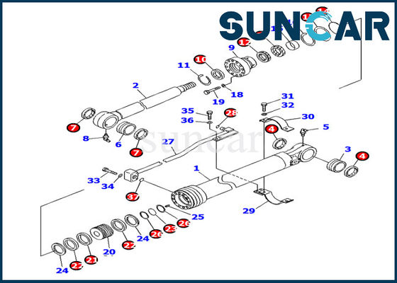 PC138US-8 Komatsu 707-99-27780 Máy xúc Gầu xi lanh Bộ làm kín Máy móc Bộ phận sửa chữa niêm phong