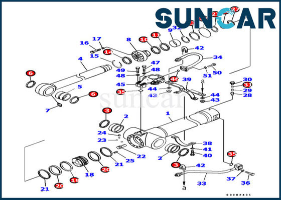 707-99-38440 7079938440 Bộ làm kín xi lanh cánh tay PC138US-8 Komatsu Excavator CYL Service Kit