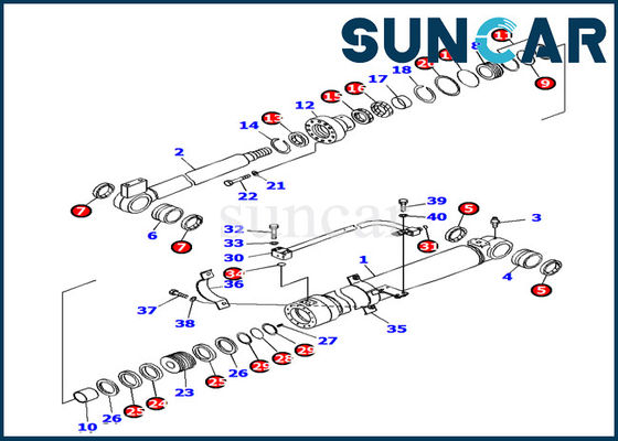 707-99-38450 Boom Cylinder Seal Kit Komatsu PC138US-8 Excavator Kits