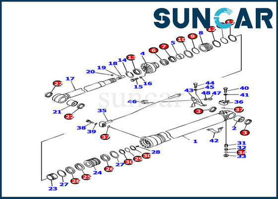 Bộ bảo dưỡng xi lanh chống dầu 707-99-45080 Phù hợp với Bộ làm kín máy xúc Komatsu PC130F-7