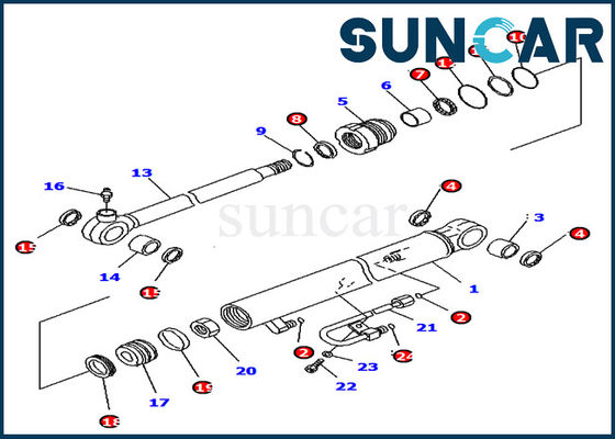 707-98-04700 Bộ làm kín xi lanh xô Komatsu PC18MR-2 PC14R-3 Bộ bảo dưỡng bên trong máy xúc
