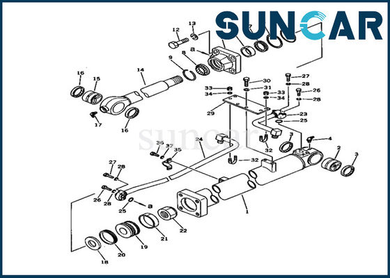 707-98-37510 Bộ dụng cụ làm kín xi lanh gầu Komatsu PC150LC-1 Bộ dịch vụ sửa chữa mô hình máy xúc