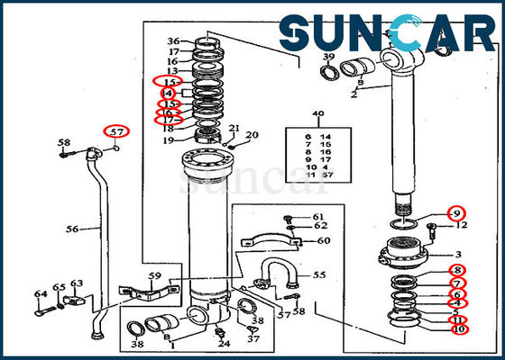Bộ làm kín thùng 200CLC JOHN DEERE AT196469 Bộ dụng cụ sửa chữa xi lanh máy xúc 240DLC