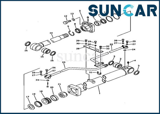 Bộ dịch vụ Komatsu 707-98-38510 Boom Cylinder Seal Kits Máy xúc PC150-1 Repair Seal Kit