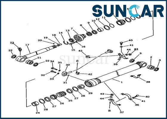 Bộ làm kín xi lanh cánh tay 707-99-46200 Phù hợp với Bộ phận máy xúc Komatsu PC150-5 Bộ sửa chữa Suncar