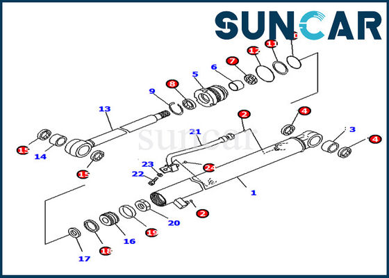 Bộ phận Bộ bảo dưỡng PC18MR-2 Máy xúc Komatsu 707-98-05660 Bộ làm kín xi lanh cánh tay