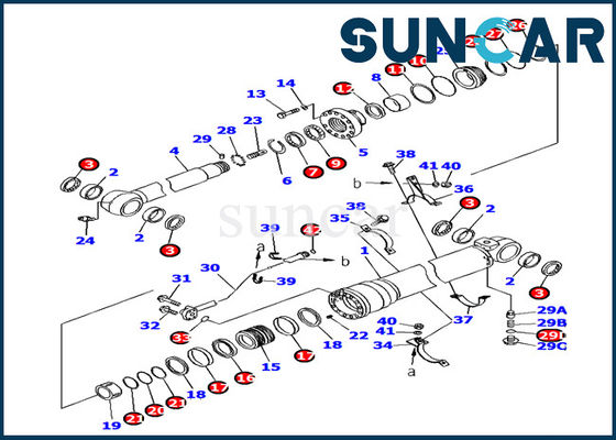 Bộ niêm phong xi lanh cánh tay thủy lực 707-99-46320 Bộ làm kín thay thế Komatsu PC160LC-7