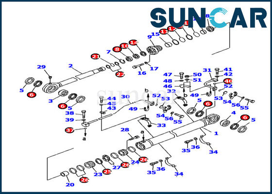 707-99-77330 Bộ niêm phong xi lanh PC1600-1 Bộ niêm phong xi lanh máy xúc Komatsu
