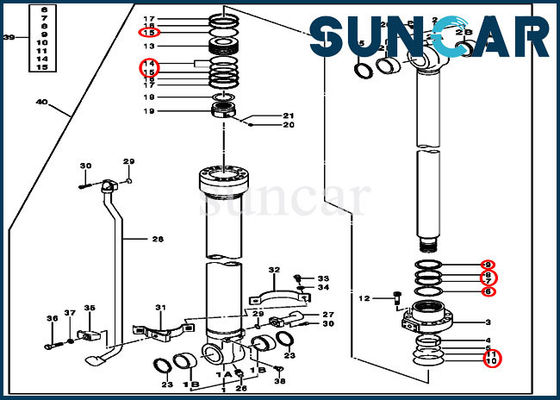 Bộ bảo dưỡng xi lanh gầu thủy lực 4S00849 Phù hợp với xi lanh John Deere 70.00x100.00