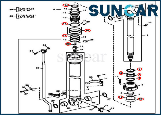 Bộ dụng cụ sửa chữa máy xúc 4S00847 Arm Seal Kit cho 120D 135D 130G John Deere Cylinder 9288686G