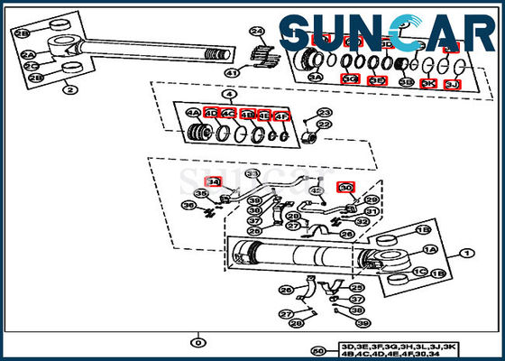 4669894 Bộ làm kín xi lanh định vị phù hợp với thiết bị mô hình John Deere 190DW