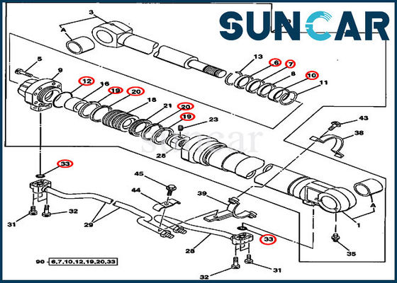 AT264433 Bộ dụng cụ sửa chữa con dấu cánh tay Bộ dụng cụ dịch vụ xi lanh Phù hợp với 230LCR 200CLC Bộ phận Deere