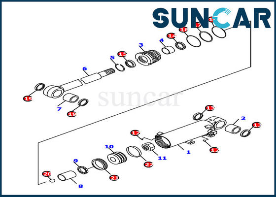 707-98-12790 Bộ niêm phong xi lanh lưỡi Bộ công cụ dịch vụ xi lanh cho máy xúc Komatsu PC16R-3