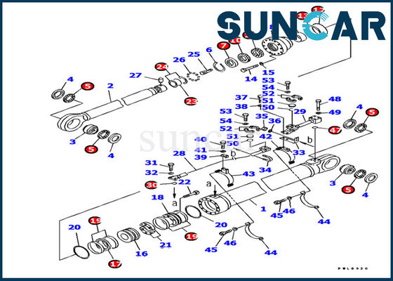 Bộ phận máy xúc 707-99-85310 Bộ sửa chữa xi lanh cánh tay Bộ niêm phong cho komatsu PC1800-6