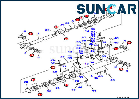 Bộ làm kín xi lanh cánh tay Komatsu 707-99-85330 Bộ con dấu sửa chữa xi lanh Phù hợp với máy xúc PC1800-6