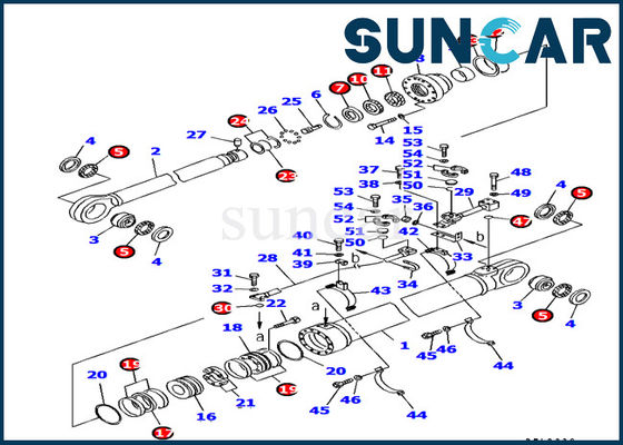 707-99-85340 Bộ niêm phong xi lanh cánh tay Bộ dụng cụ bảo dưỡng máy xúc cho Komatsu Model PC1800-6