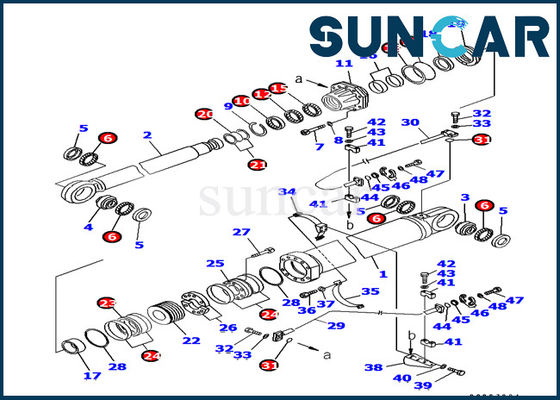 Máy xúc Komatsu 707-99-87730 Boom Bộ làm kín xi lanh thủy lực Bộ làm kín Bộ dụng cụ làm kín phù hợp với PC1800-6