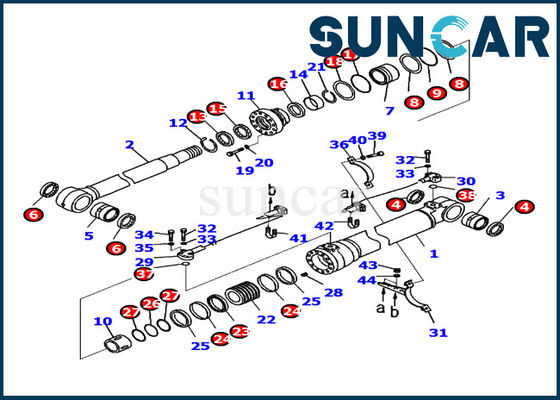 721-98-00250 Máy xúc PC220LC-8 Bộ phận bên trong Komatsu Bộ phận làm kín sửa chữa xi lanh bùng nổ